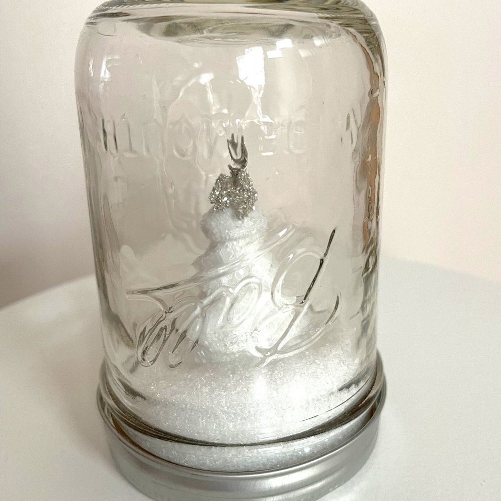 Anthropologie MASON JAR SNOW GLOBE Holiday Christmas Home Decor Rare Anthro 2011